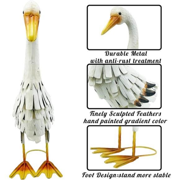 Metal Duck Garden Statue Outdoor Yard Art Sculpture - Picture 4 of 8